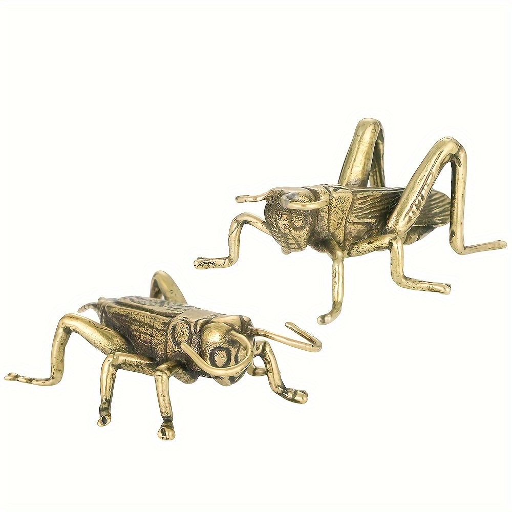 4pcs Solid Brass Grasshopper Statues, Home And Office Decorative Brass Figurines