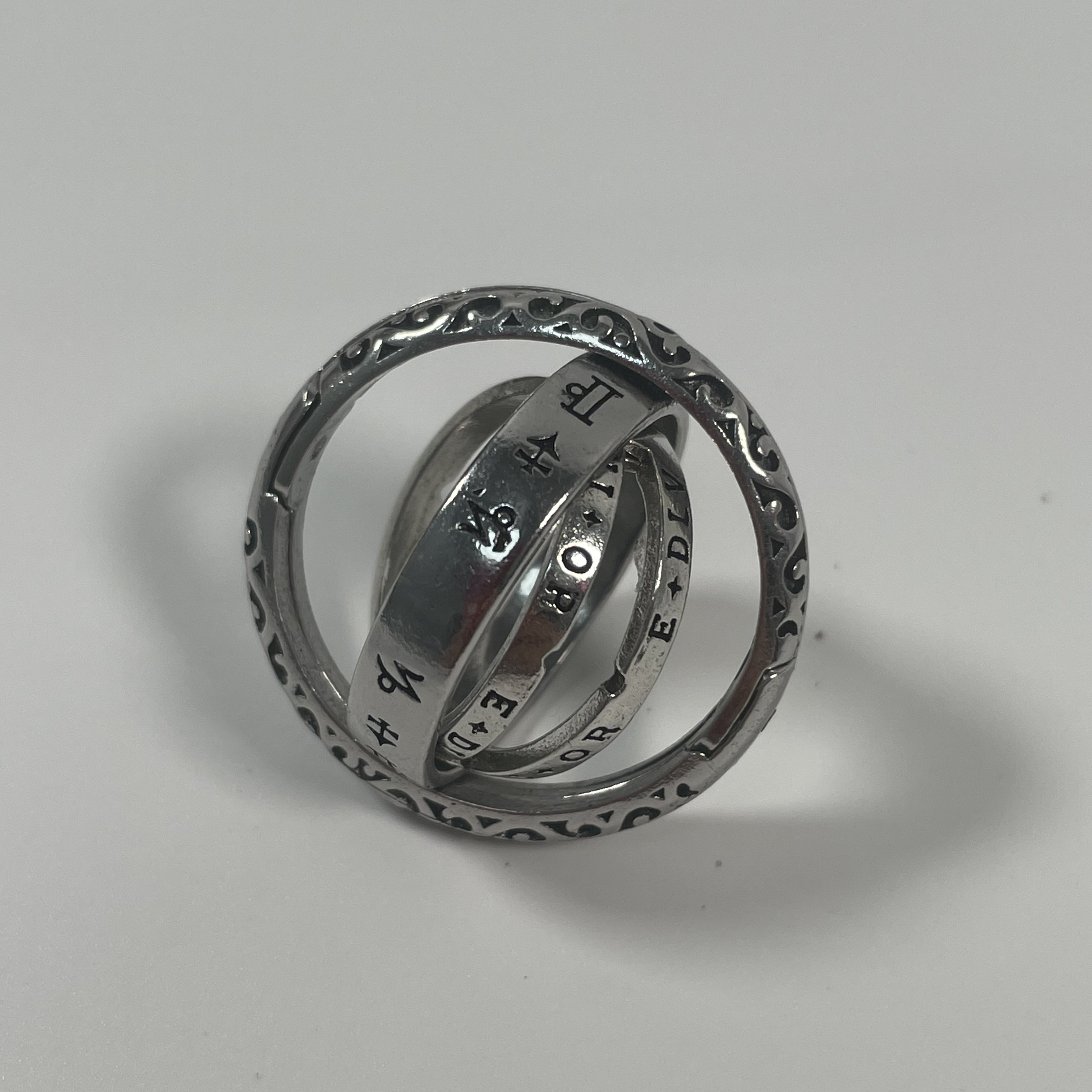 TEMU 1pc Swivel Astronomical Ball Ring Deformation And Rotation Pendant Plating White Exquisite Charms Diameter About 0. 71 Inches Bracelet Necklace