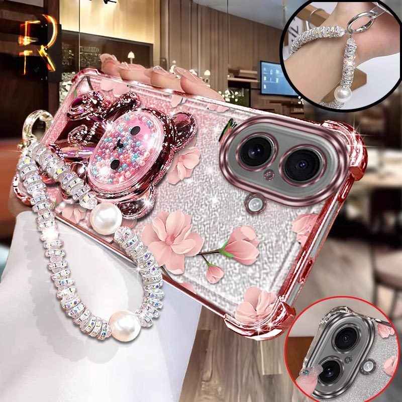 TEMU Phone Case: Iphone 17 Blooming With A And Lanyard Pattern Designed Suitable For Fashion With Comfortable Feel And Lightweight Compatible With