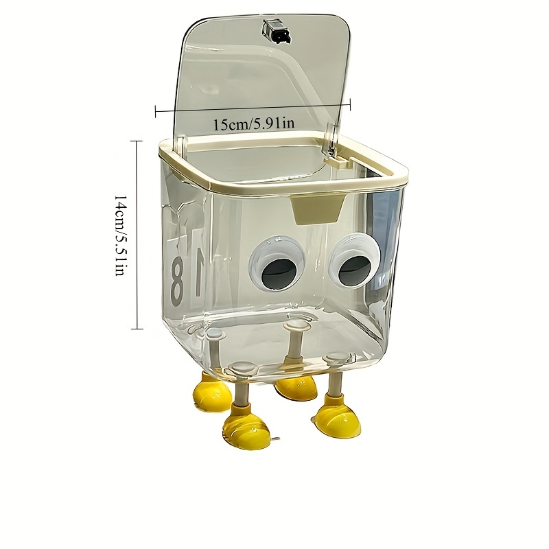 for home and office transparent trash can with   and eyes two height options practical for storage and   8