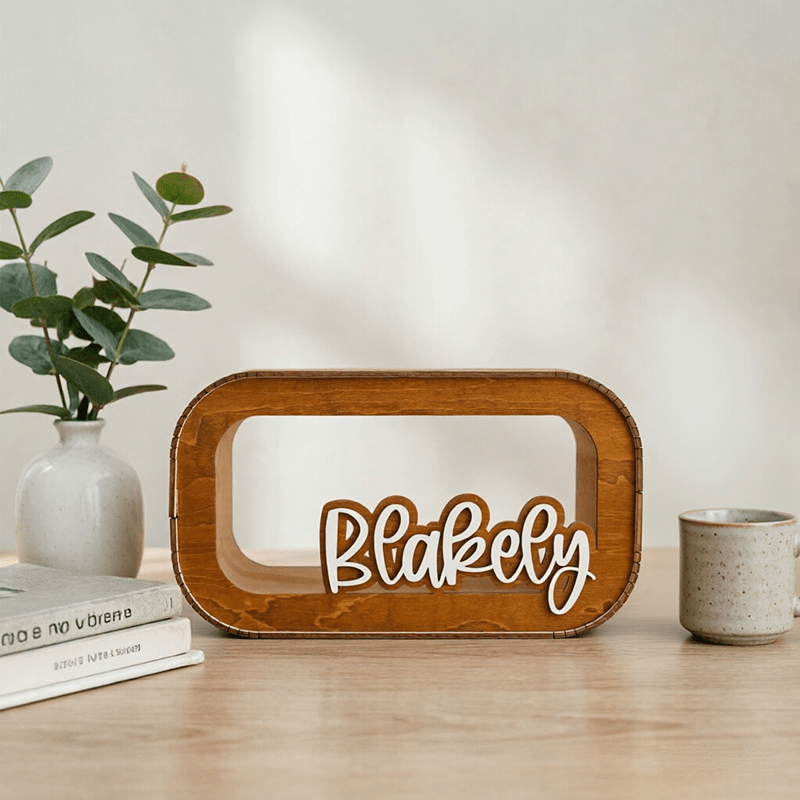 Personalized Engraved Wooden Savings Box & Treasure Chest
