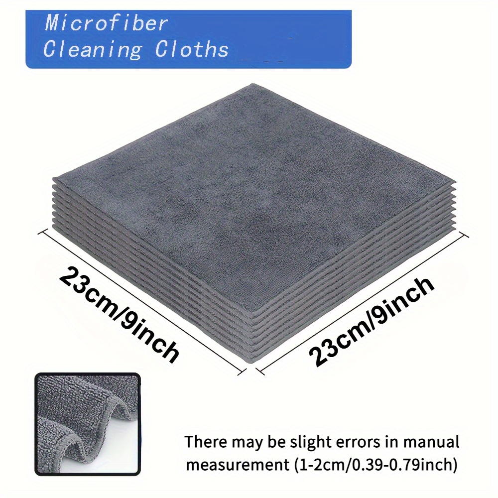 50pcs Gray Microfiber Cleaning Cloths - Super Absorbent, Non-Shedding & Colorfast, Durable Reusable Cloth for Cars, Home, Restaurants, Hotels - Commercial & Household Cleaning Supplies, Hotel Housekeeping Essentials, Bulk Quantity, Soft Texture