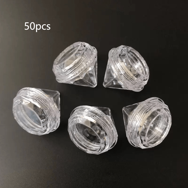 Image of 50 -shaped Plastic Bottles With Lids - Perfect For Storing Cosmetics, Skincare Products, Nail Polish, And Jewelry - Refillable Cosmetic Containers For Lip Balm, Lotion, Cream, Eyeshadow, And Powder