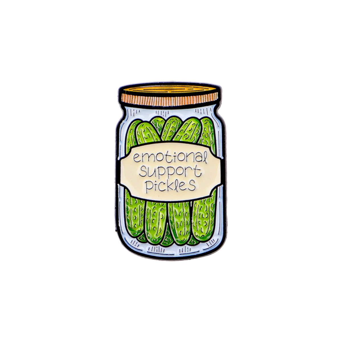 1pc "emotional Support Pickles" Enamel Pin - Cute Cucumber Brooch For Backpacks, Clothing, And Jewelry, Perfect Gift For Pickle Lovers