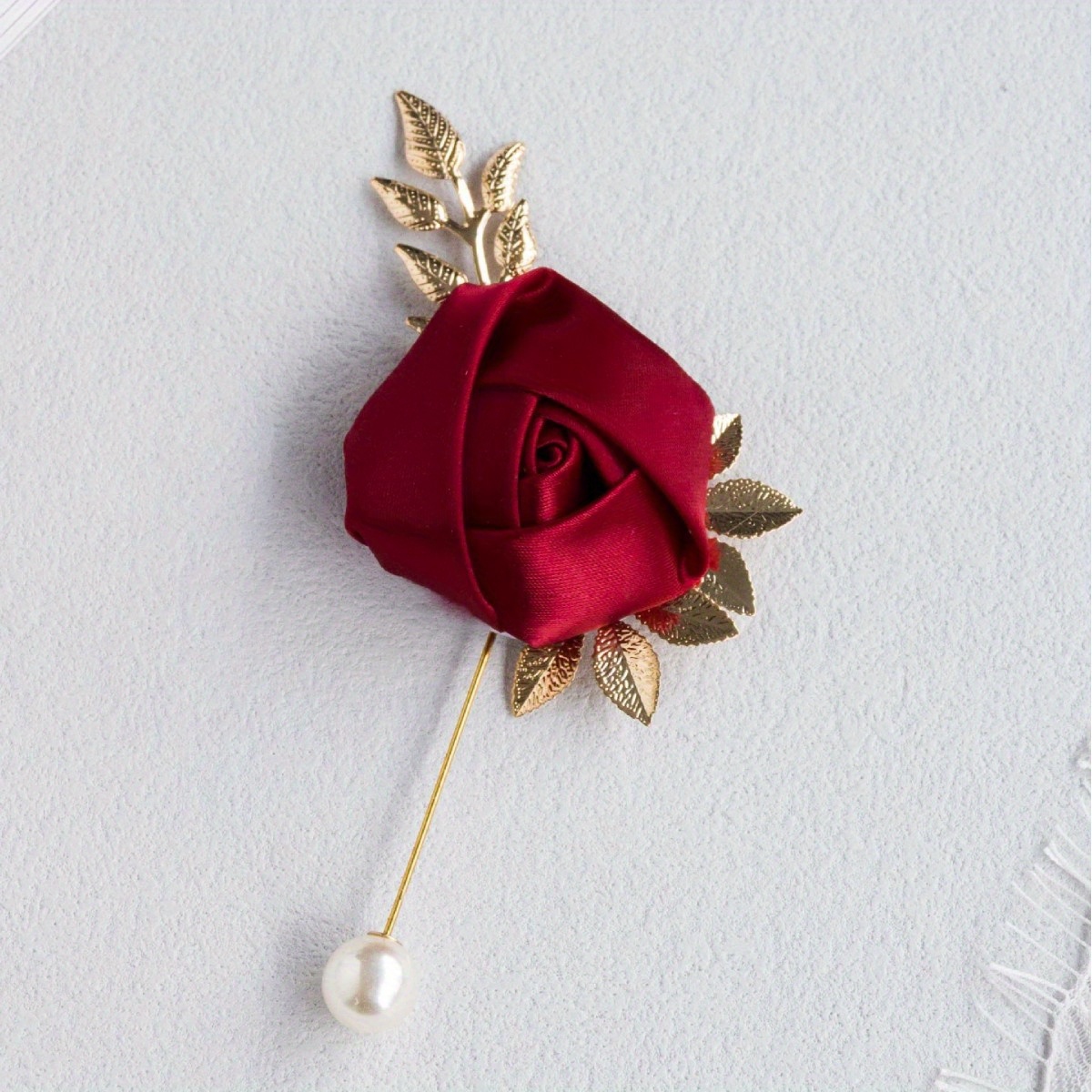 elegant golden rose brooch pin men fabric - Temu