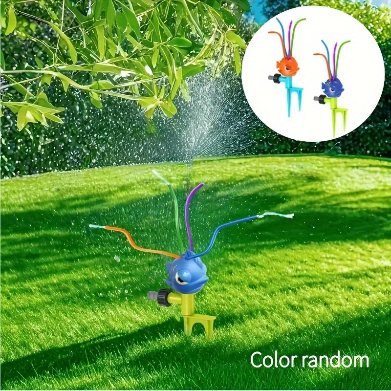 TEMU 1 Octopus Sprinkler Head- A Vibrant Color Swing Lawn Sprinkler, Durable Plastic Outdoor Garden Sprinkler, Suitable For And Summer Fun, Random