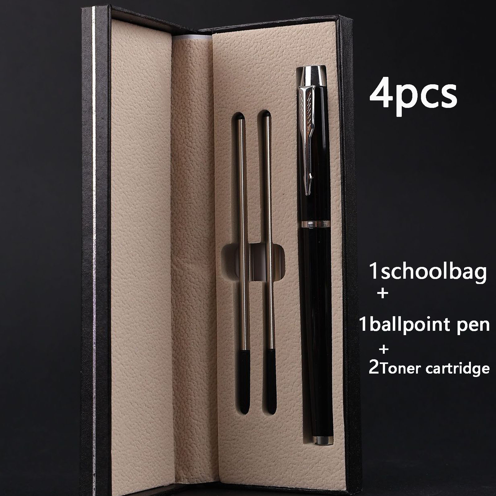 TEMU 4pcs Ballpoint Pen Set 1 Pen 1 Pen Case 2 Pen Refills A Highend Ballpoint Pen Gift For Luxurious Black Ballpoint Pen In Office TEMU 4pcs Ballpoint Pen Set 1 Pen 1 Pen Case 2 Pen Refills A Highend Ballpoint Pen Gift For Luxurious Black Ballpoint Pen In Office