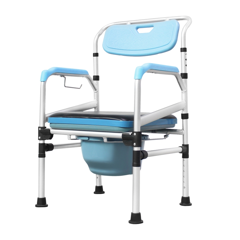 TEMU Inodoro de baño resistente de aluminio ajustable y almohadillas antideslizantes - Inodoro de baño resistente con respaldo y reposabrazos, silla