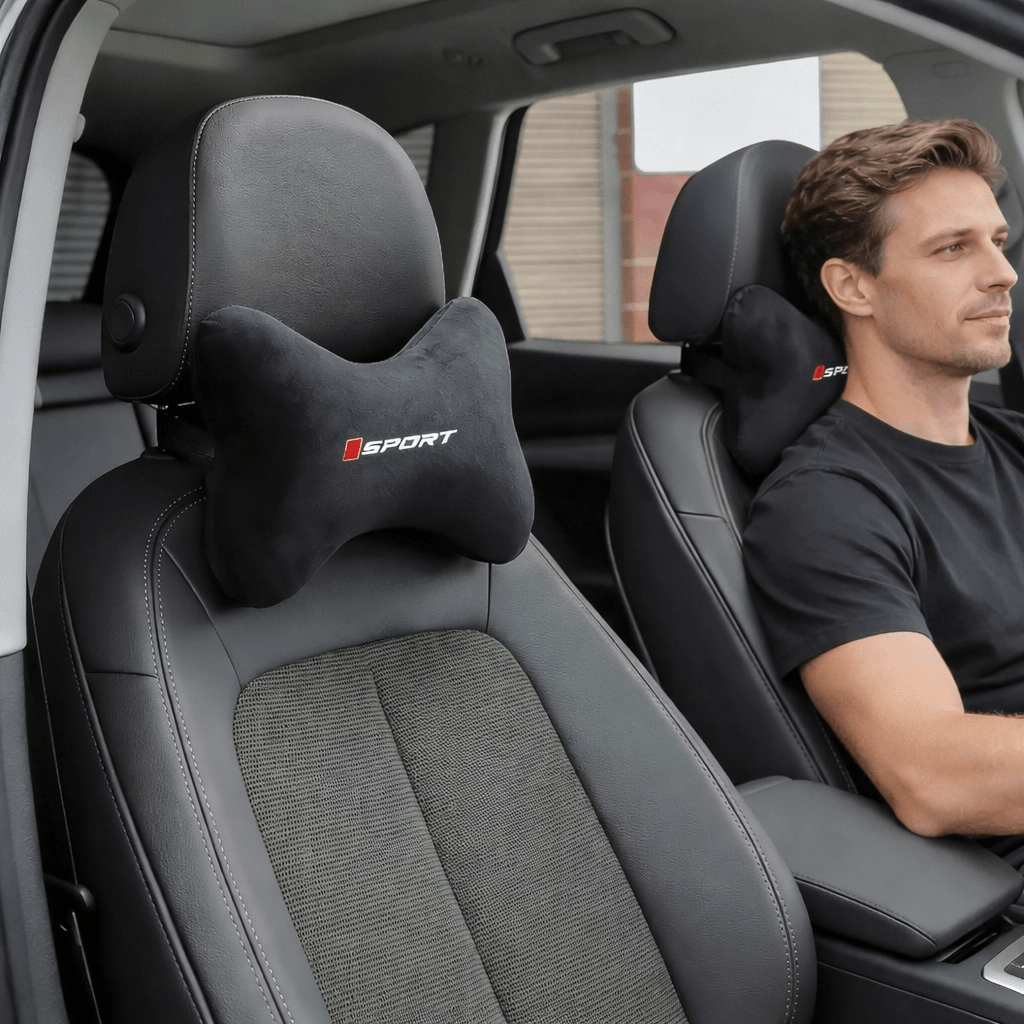 E-shop Ergonomisches Auto-Kopfstützenkissen, 3D Nacken- & Schulterstützkissen, Linderung von Fahrermüdigkeit, Weiche, bequeme Rückenstütze,