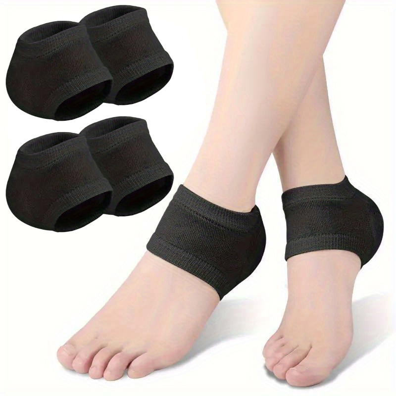 Image of Heel Pads For Shoes, Enhance Walking - Set Of 6 Heel Protectors With Gel Pads- Breathable Knit Structure, Provides Heel Support, Pressure, And Cushioning- In Navy Blue, Black, And Beige