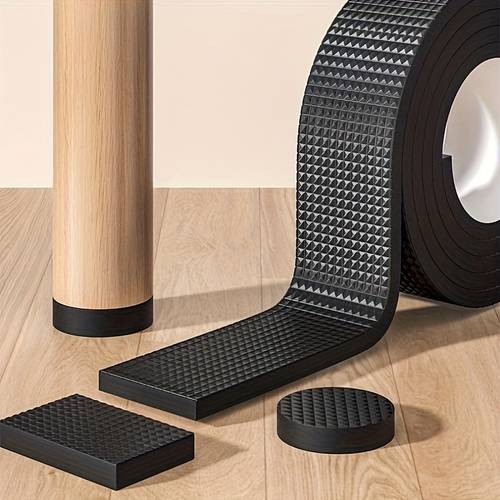 a black cuttable silent non slip pad for table and chair legs thick and noise reducing suitable for use on dining tables chairs and more it serves as a furniture floor protector chair leg pad floor protection mat chair glide