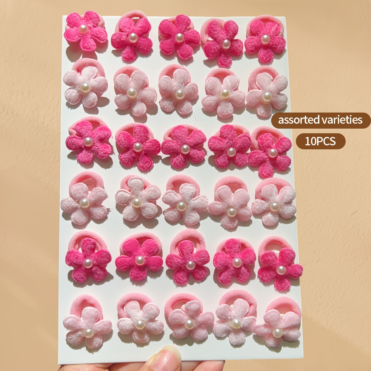 TEMU 10 pezzi Elastici per Capelli Rosa Elastico per Capelli Fascia - Casuale - Rosa Elastico per Capelli, un' Primaverile Acconciatura Quotidiana |