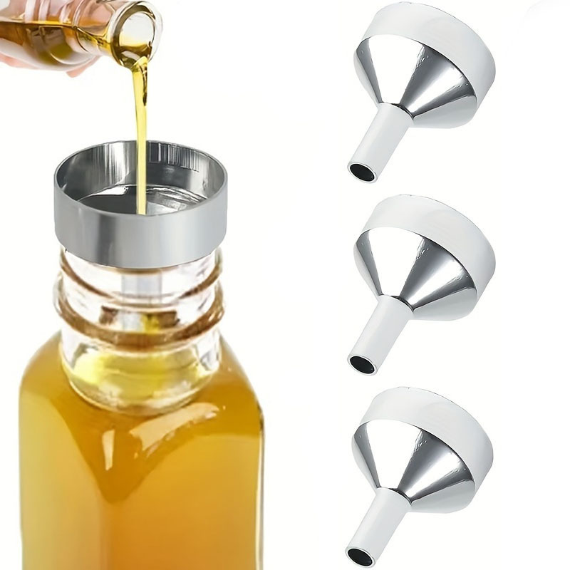 3pcs funnel mini funnel oil funnel oil liquid funnel multifunctional oil funnel metal funnel heat resistant oil funnel