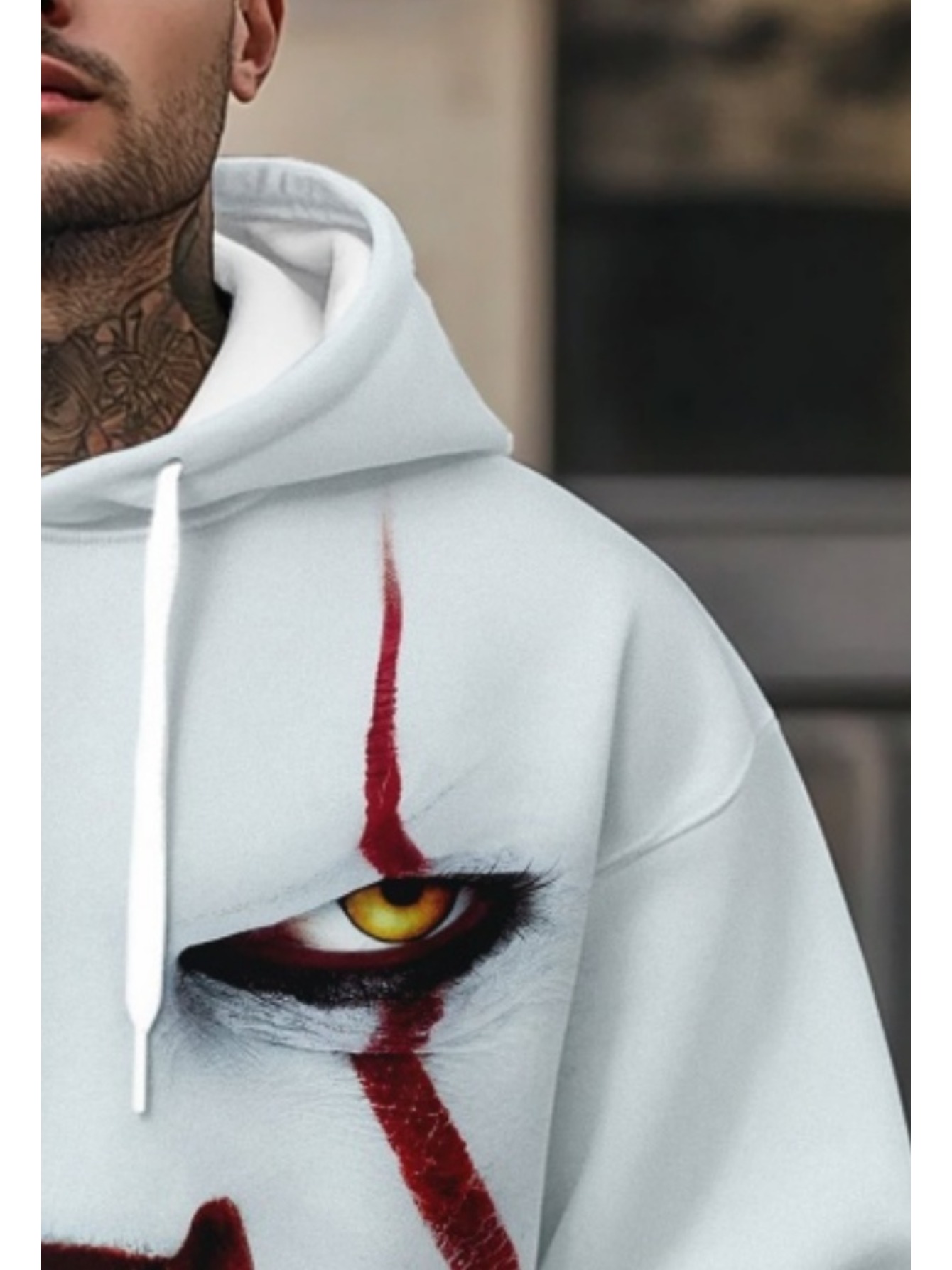 WB Joker grafische herenhoodie - Quinn Face Paint Design
