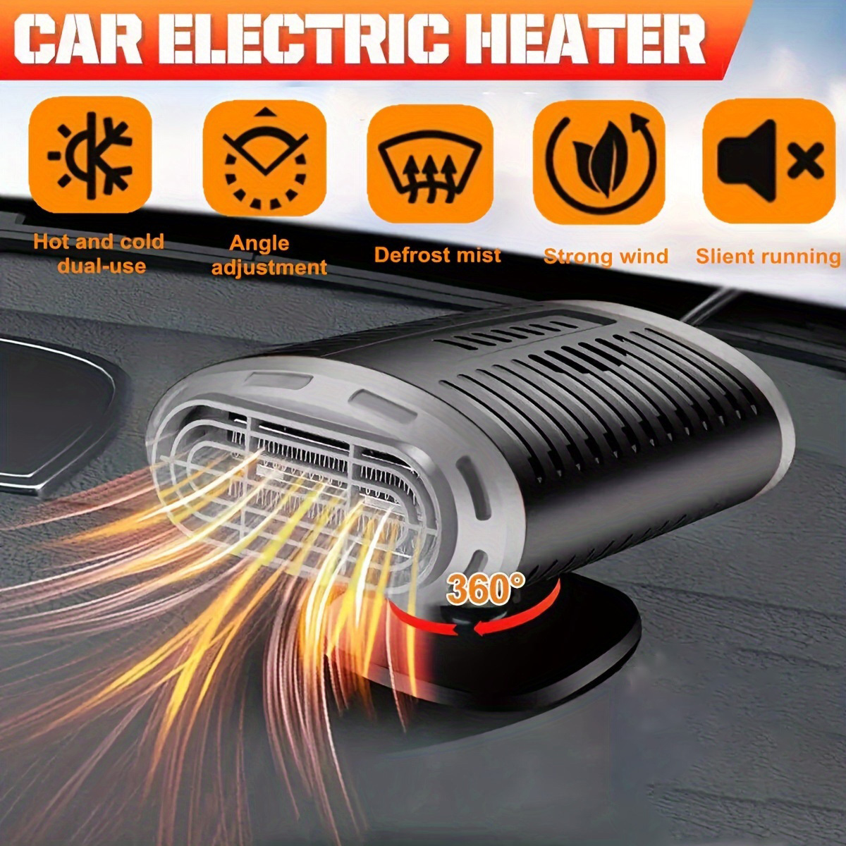 for car truck, 12v 300w portable fan heater for window