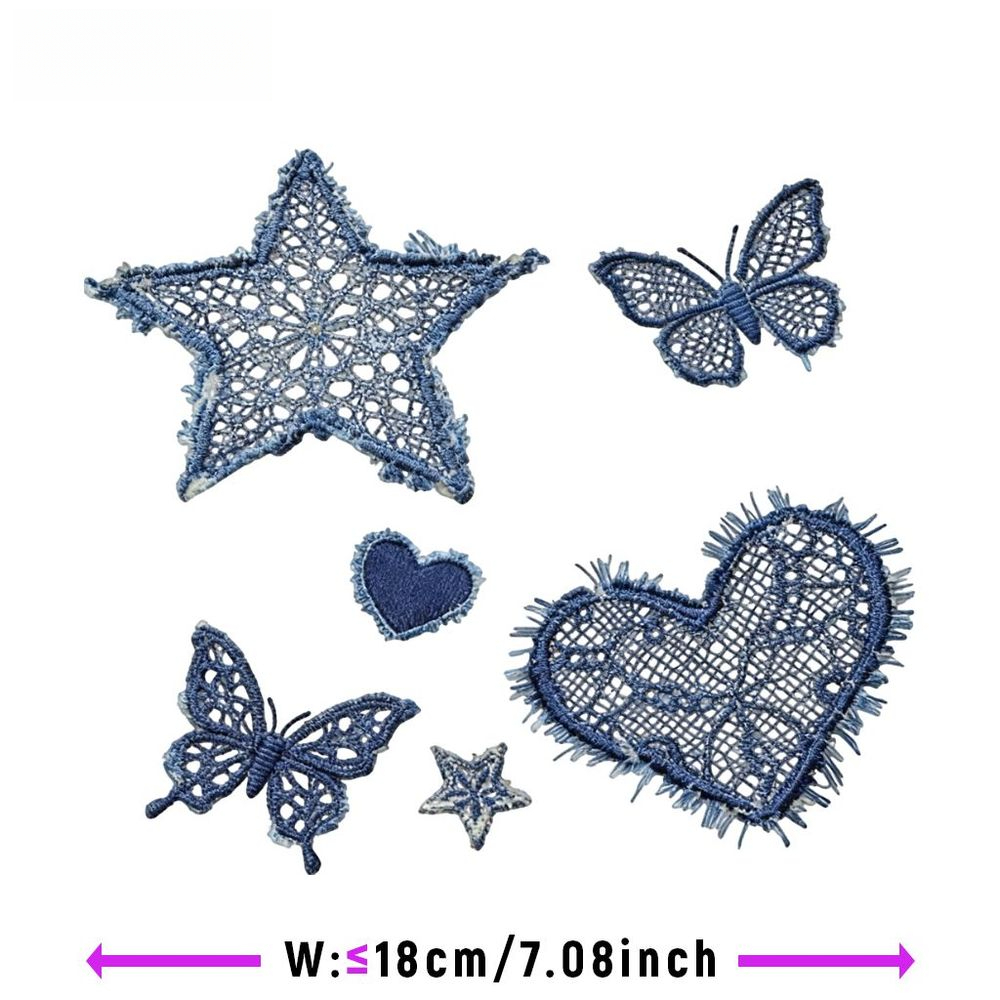 TEMU Pegatina de transferencia de 2D , parche de , y estrella de mezclilla azul, pegatina termoadhesiva, para camisetas, vaqueros, sudaderas con