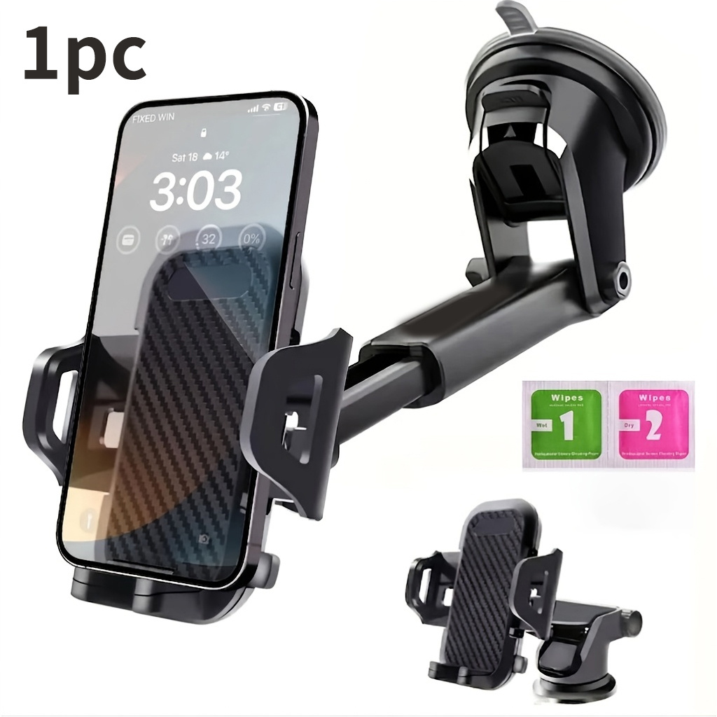 TEMU New Car Phone Mount Car Phone Holder, Car Phone Mount [super Strong Suction] 360Â° Adjustable Phone Holder, Dashboard/vent Phone Mount Suitable