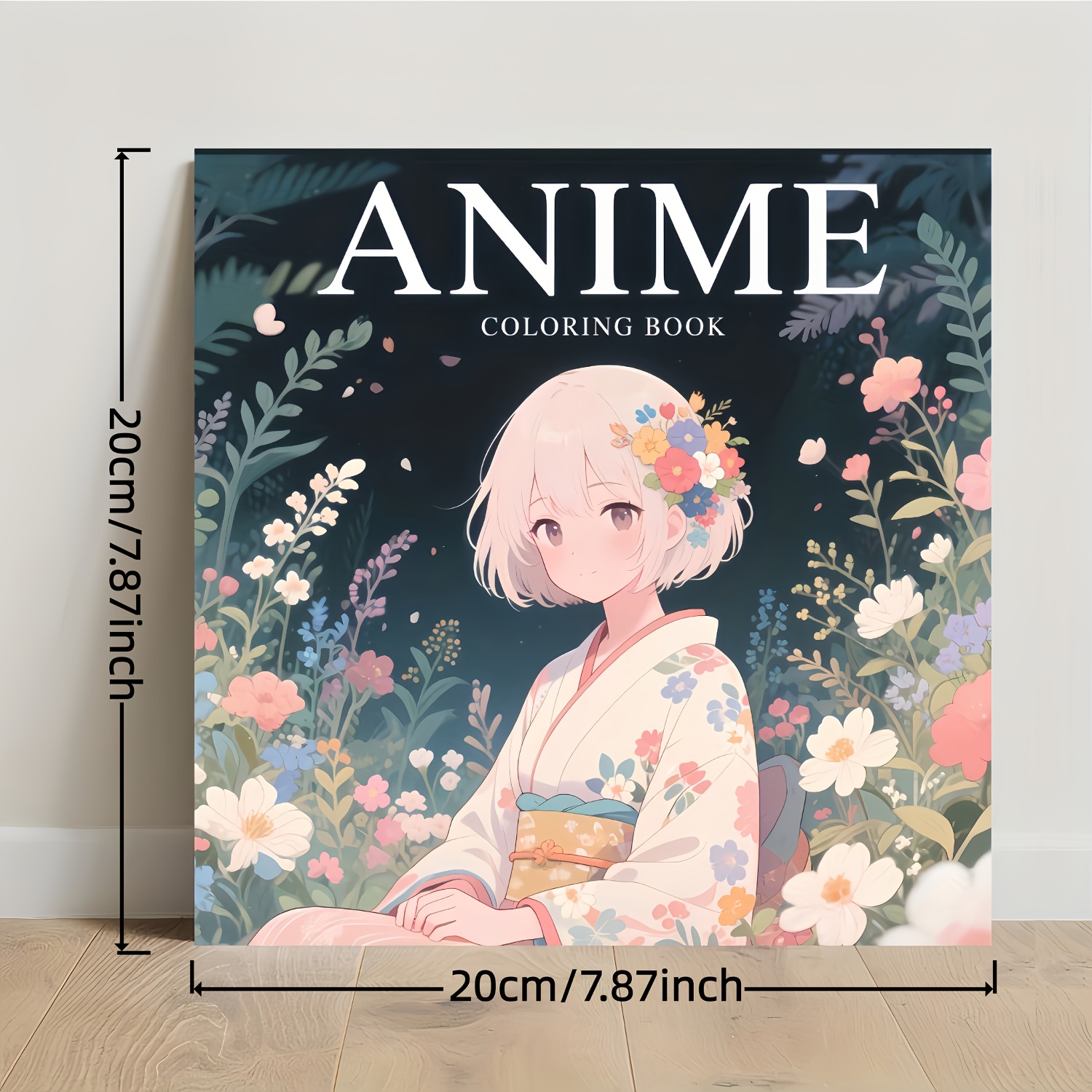 TEMU 2d Flat, Paintings, Anime Adult Art Book, Japanese Kimono Girl & Paintings, Elegant Manga Portrait Paintings, Floral Hair & Designs, 24 Pages,