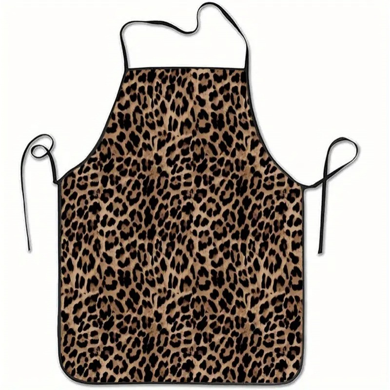 TEMU 1 stuks Schort met Modieuze Luipaardprint, Geschikt voor Mannen en Vrouwen Thuis Keuken Gebruik