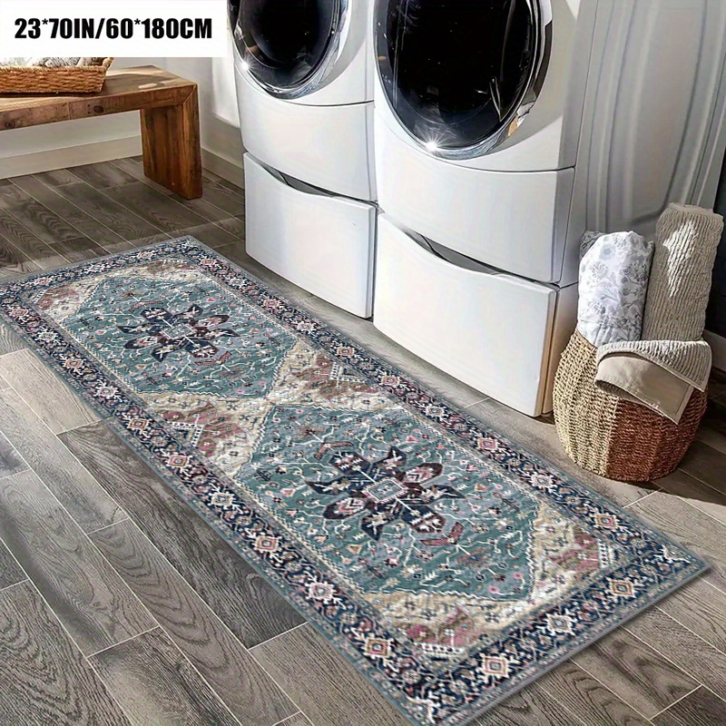 1pc vintage bohemian european long carpet easter holiday decoration living room printed long carpet outdoor entrance door mat living room bedroom bathroom kitchen long non slip absorbent floor mat table side mat   mat outdoor decoration courtyard mat velvet 850g high quality large and small sizes machine Product details 7