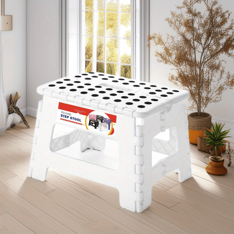 Vilobos 2-Step Aluminum Stool, Folding, Lightweight, Sturdy, 220 Lbs Capacity, White