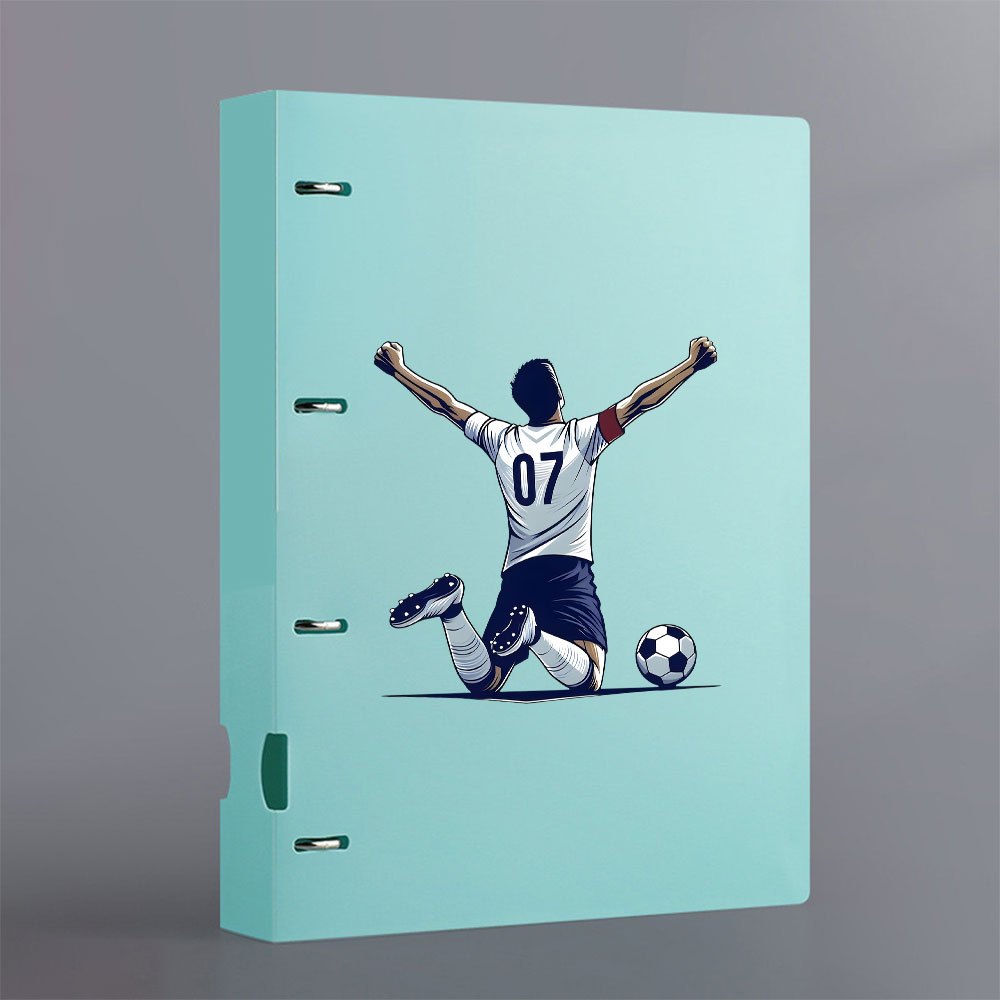 TEMU Classeur à feuilles mobiles 1 pièce à 4 trous avec motif de de football, organisateur de documents A4 et classeur de rangement pour papiers pour