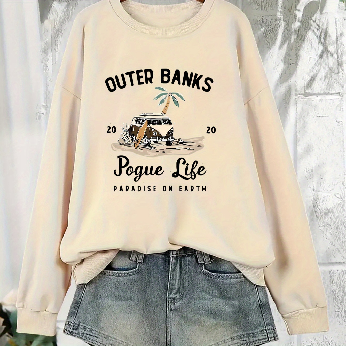 

Sweatshirt Décontracté pour Femmes des - Tissu Tricoté Élégant, Manches Longues, Col Rond, Polyester Extensible, Lavable en Machine - pour Toutes les