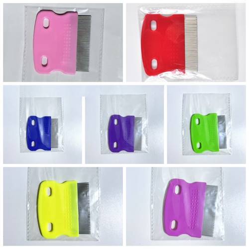 7pcs pet flea combs fine stainless steel wire teeth ergonomic handle grooming tool for removing fleas and loose hair from dogs cats and rabbits