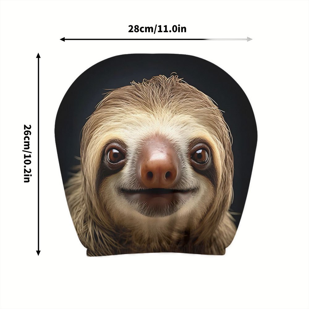 TEMU 2pcs Cartoon Sloth Print Headrest Covers, Washable And Easy To Clean For Simple Installation Suitable For Self-driving Travel/long-distance