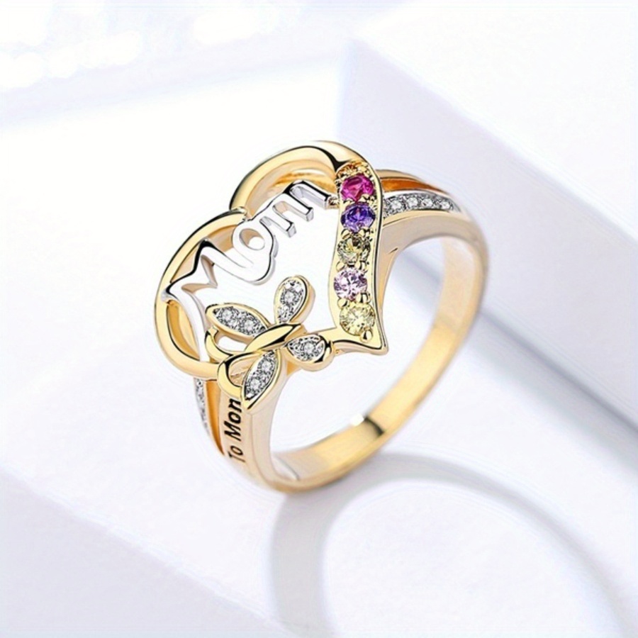 TEMU 1pc Women's Heart Ring, Suitable For Valentine's Day, Vacation, Commuting, Dating, Party, Weddings, Engagements, Proposal Rings, Suitable For