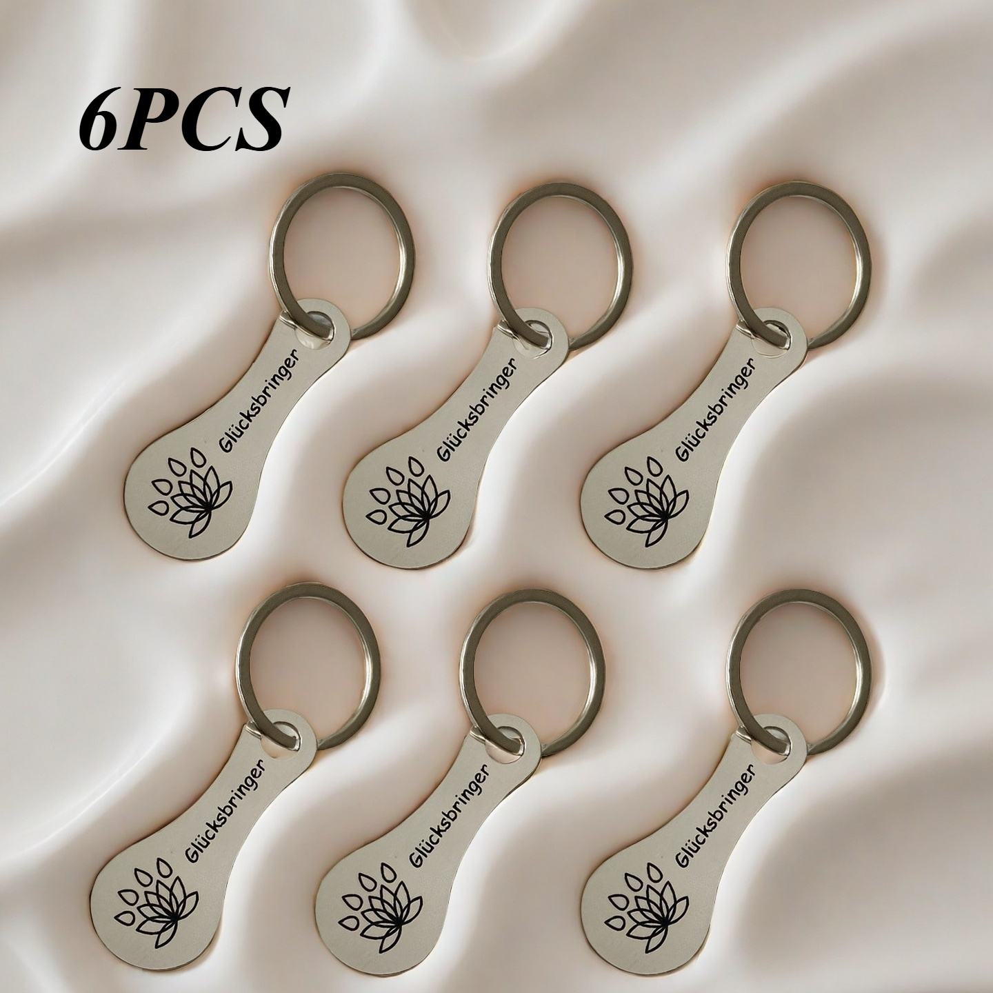 TEMU 6 Piezas de Clips de Fichas para Carritos de Supermercado de Acero Inoxidable - Con un como Destacado Visual, Grabadas con Láser de un Solo para