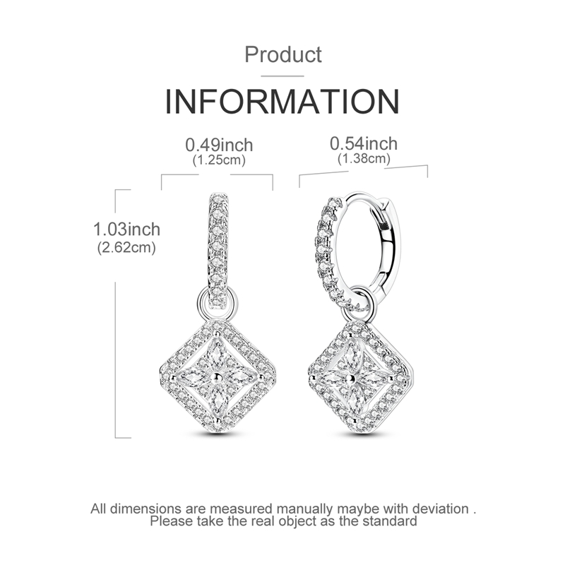Sparkling White Zirconia Hoop Earrings in S925 Silver