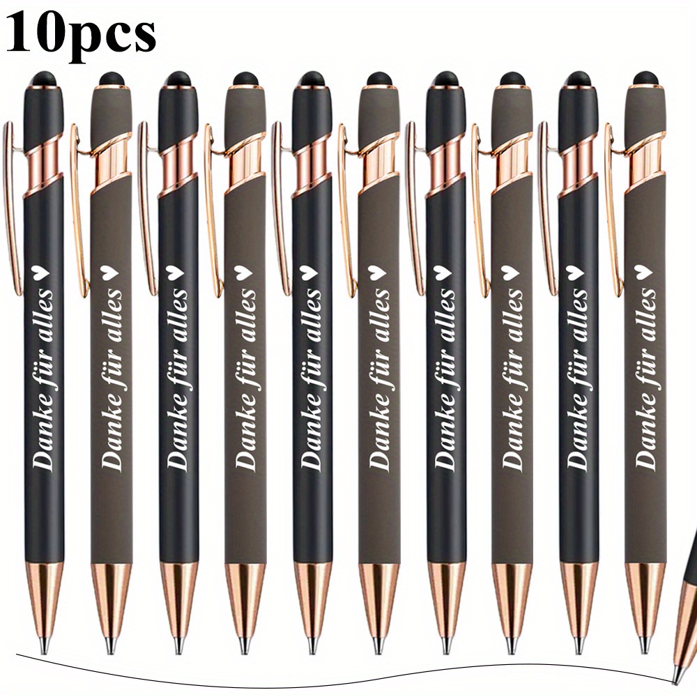Image of 10/ 30 Metal Ballpoint Pens Featuring German Of Gratitude, Perfect As Farewell Gifts For Colleagues And Teachers.