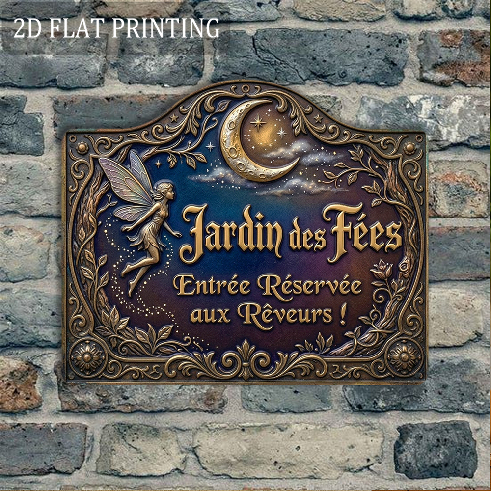 TEMU Plat 2D, [Plat 2D] 1 pièce, Plat 2D, (9,8'x12'), Panneau décoratif vintage en métal Jardin de , pour décoration de jardin, décoration de patio,