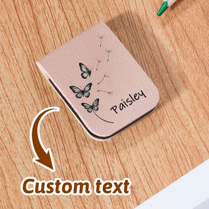 TEMU Personalized Faux Leather Magnetic Bookmarks Featuring A Dandelion Design And Custom Names, Stylish Book Additions Perfect As Birthday Gifts For
