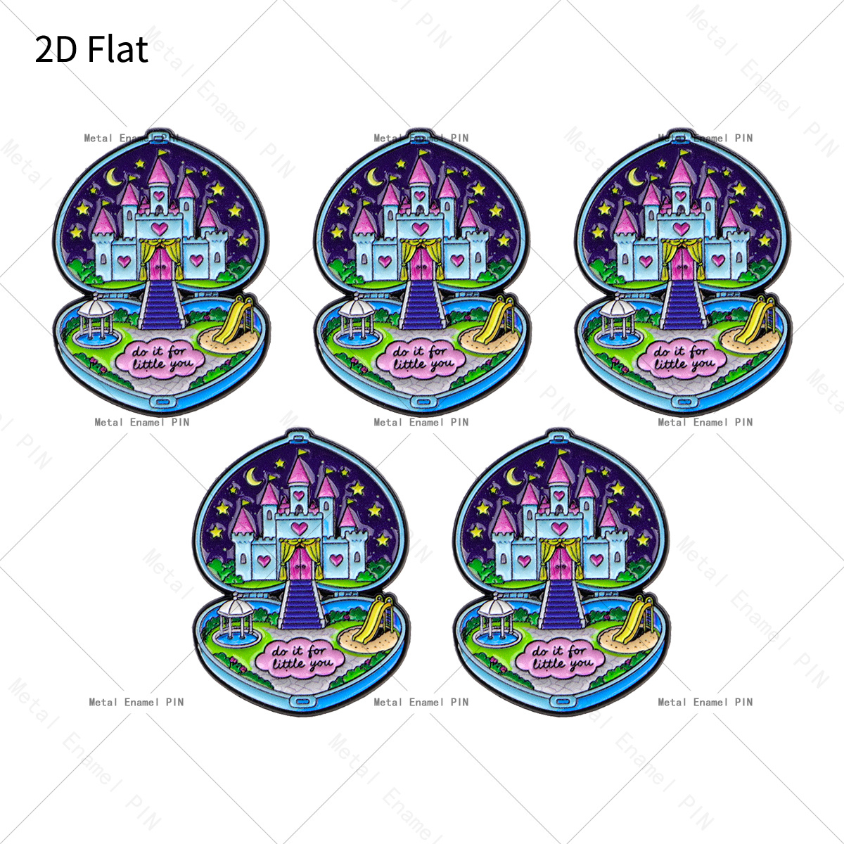 TEMU Plat 2D, Lot de 5 épingles de revers 2D plates de dessin animé Épingles et broches en émail Badges pour sacs à dos Sacs Décoration cool pour ami