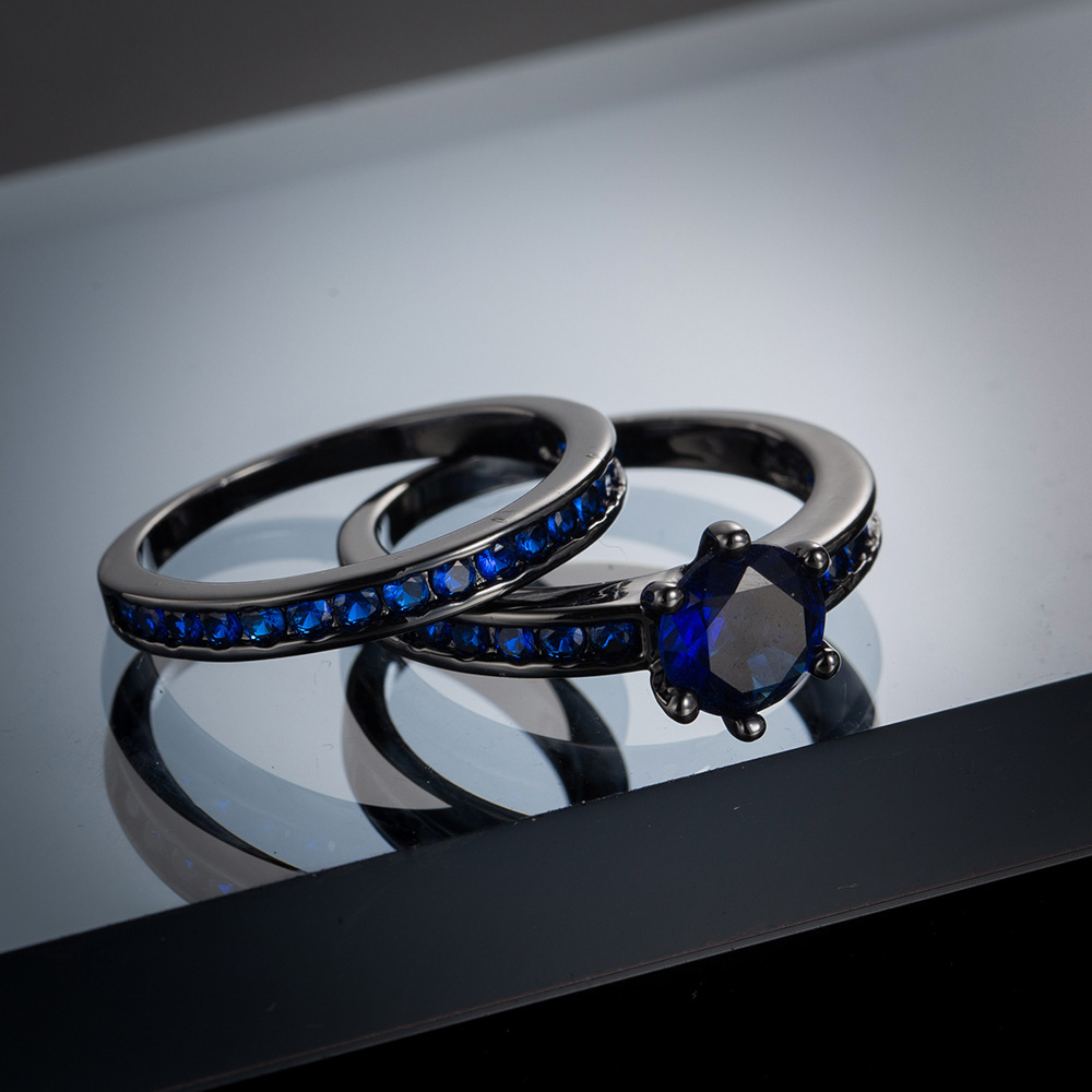 women   steel double-layer ring with blue & clear cubic synthetic zirconia stones - rotatable mood rings, elegant minimalist jewelry gift box for birthdays, christmas, halloween,   - durable tarnish-resistant affordable luxury accessory,   versatile everyday & party wear, holiday present, fashionable accessory, stylish accessory,   design,    , statement piece,  , gift  , ring for women, women ring Product details 1