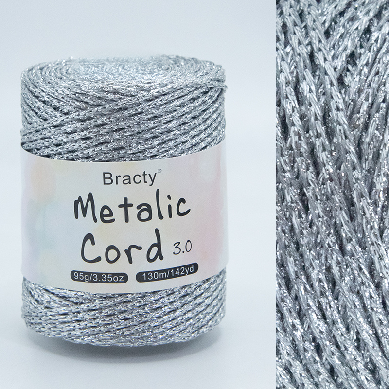 TEMU Fil à tricoter argenté creux de 3 mm, 130 fil à paillettes , brillant et de haute qualité, multicolore, résistant à la décoloration et difficile