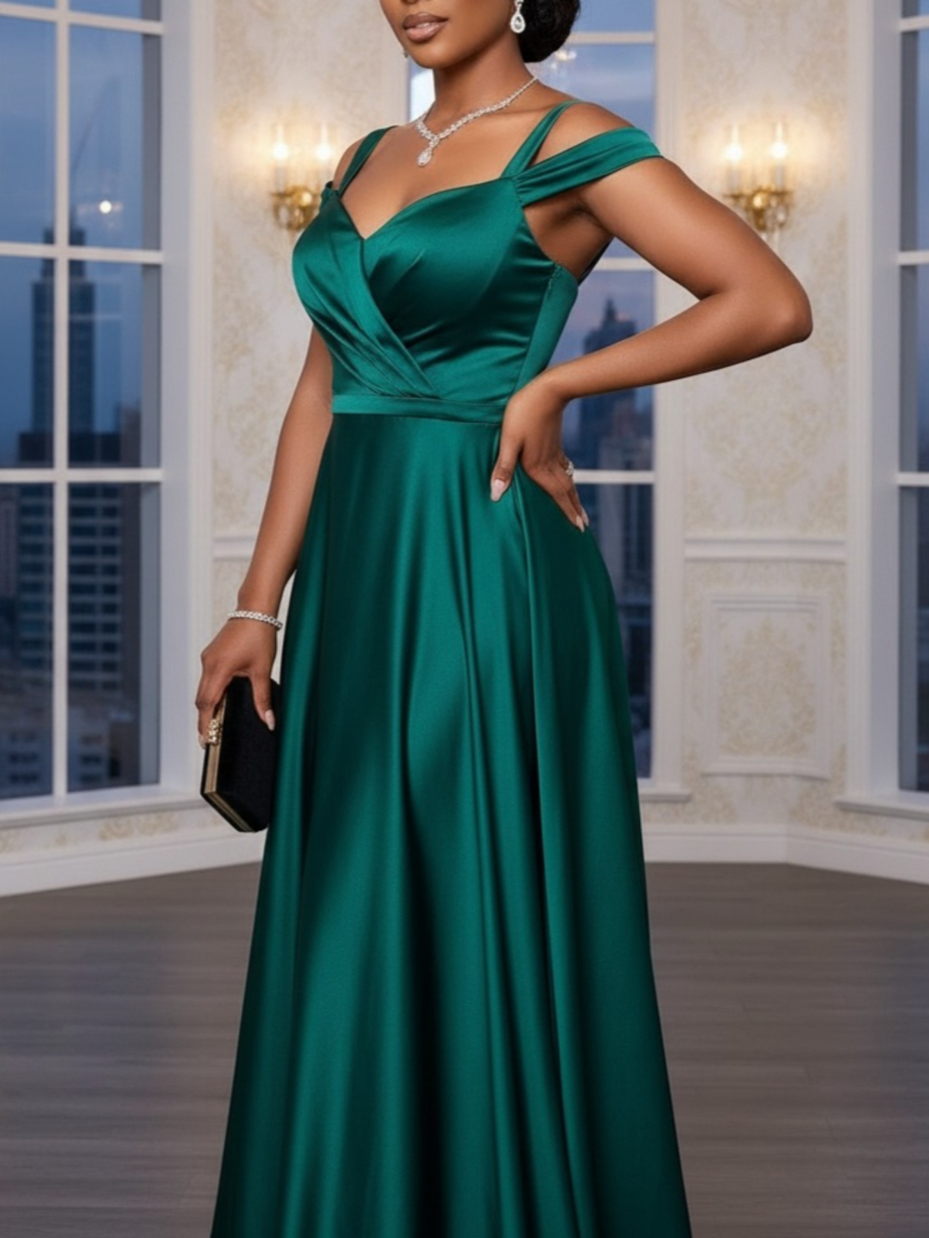 temu green dresses Long Bright Olive Chiffon Dress Floral One Shoulder Bridesmaid Dress –  daisyformals-dev