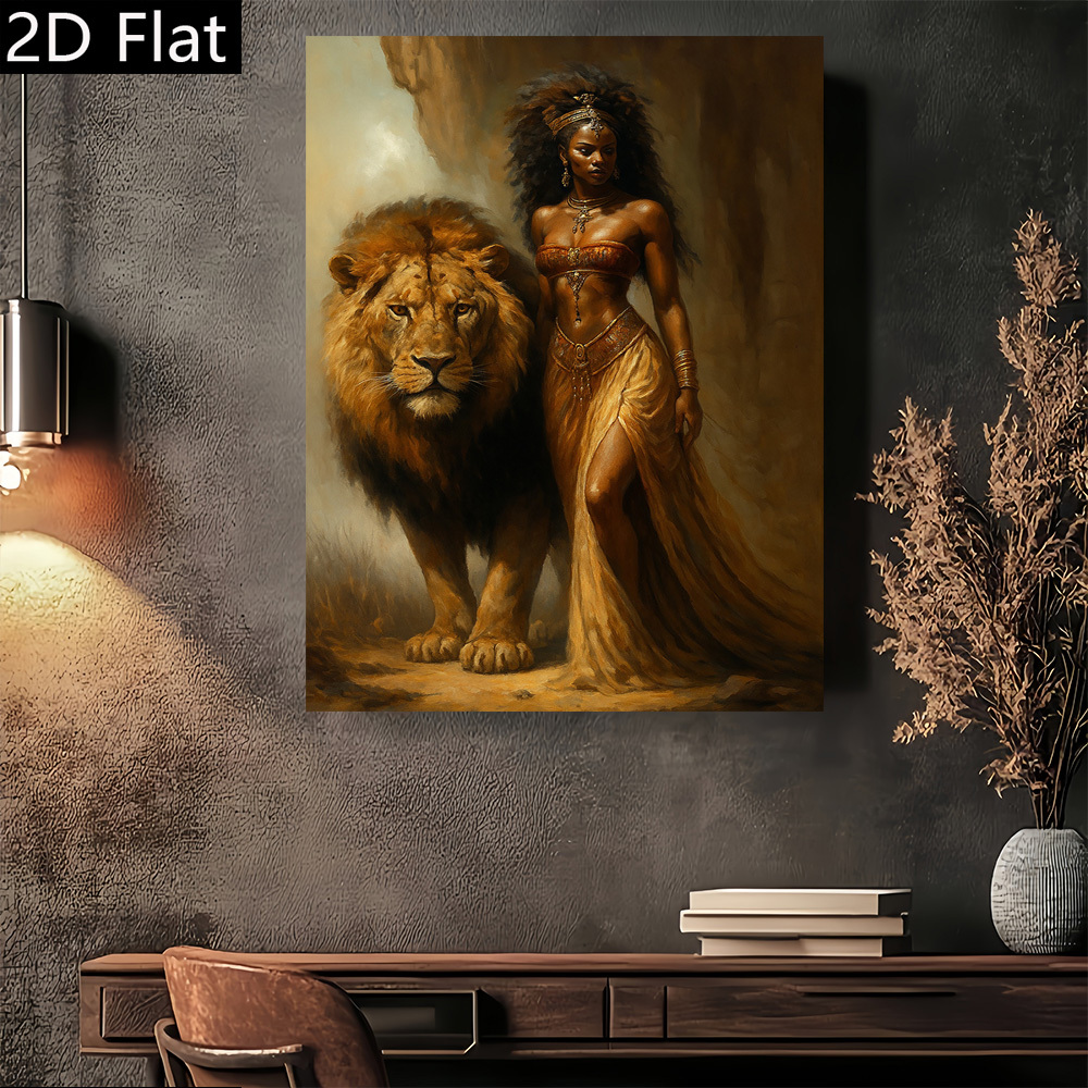[Halloween Christmas] 2D Flat, 1pc, Empowerment and Strength in Nature Artwork Frameless Canvas Wall Painting Modern Retro Design, High Quality Printed Poster, Elegant Home Office Decoration, Home Decoration Halloween Christmas, 2D Flat