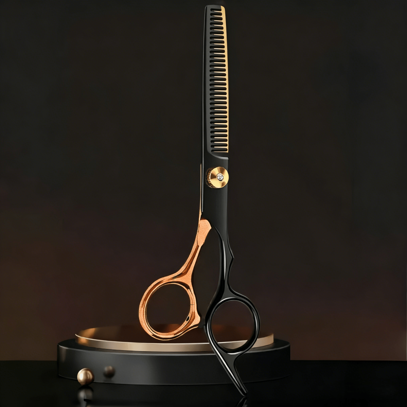 E-shop Haarschneidemaschine aus Edelstahl, Ausdünnungsscheren mit schwarzer und goldener professioneller Salon-Friseurschere für Familien-Friseursalon,