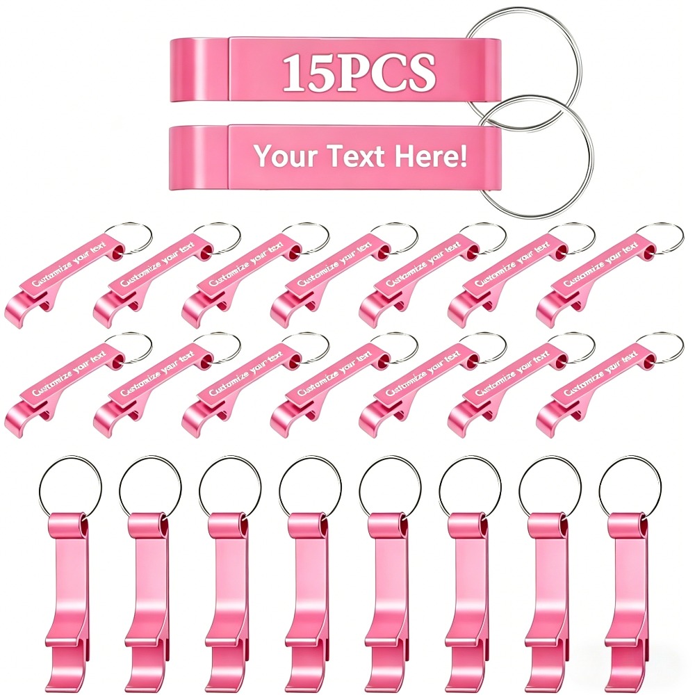 TEMU 15pcs Personalized Aluminum Keychains With Custom Engraved Logos And Text, Durable Gifts For Business, Weddings, Bar Celebrations, And Parties,