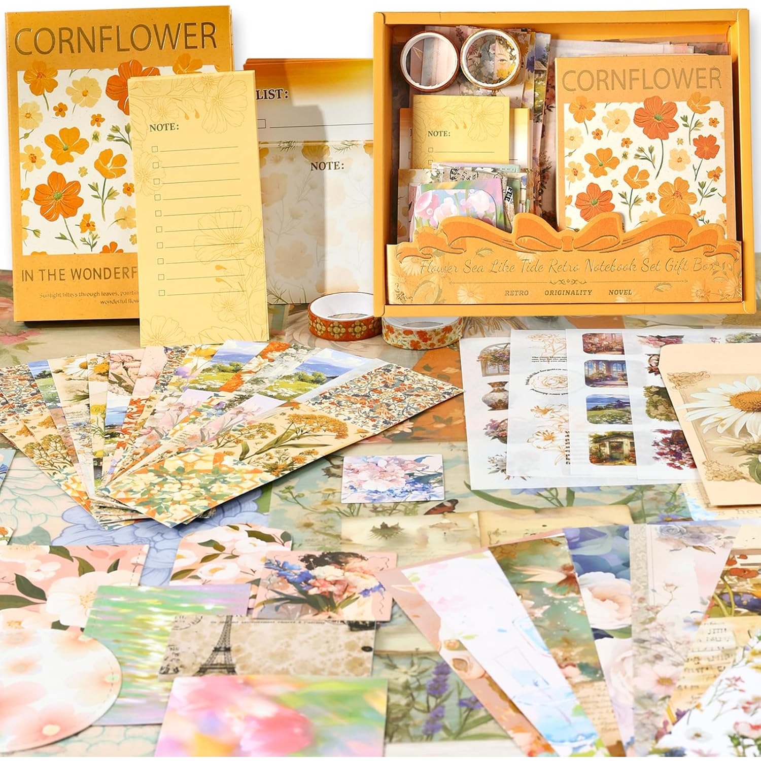 Vintage Scrapbooking Supplies Kit Suitable For Women - Diy Flower Journaling & Card Making Craft Set With Papers, Stencils, Cutouts & -friendly Pages - Complete For Skill Levels, Gift For Scrapbookers