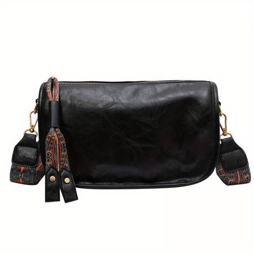 women shoulder bag vintage boho adjustable strap purse zipper closure crossbody bag