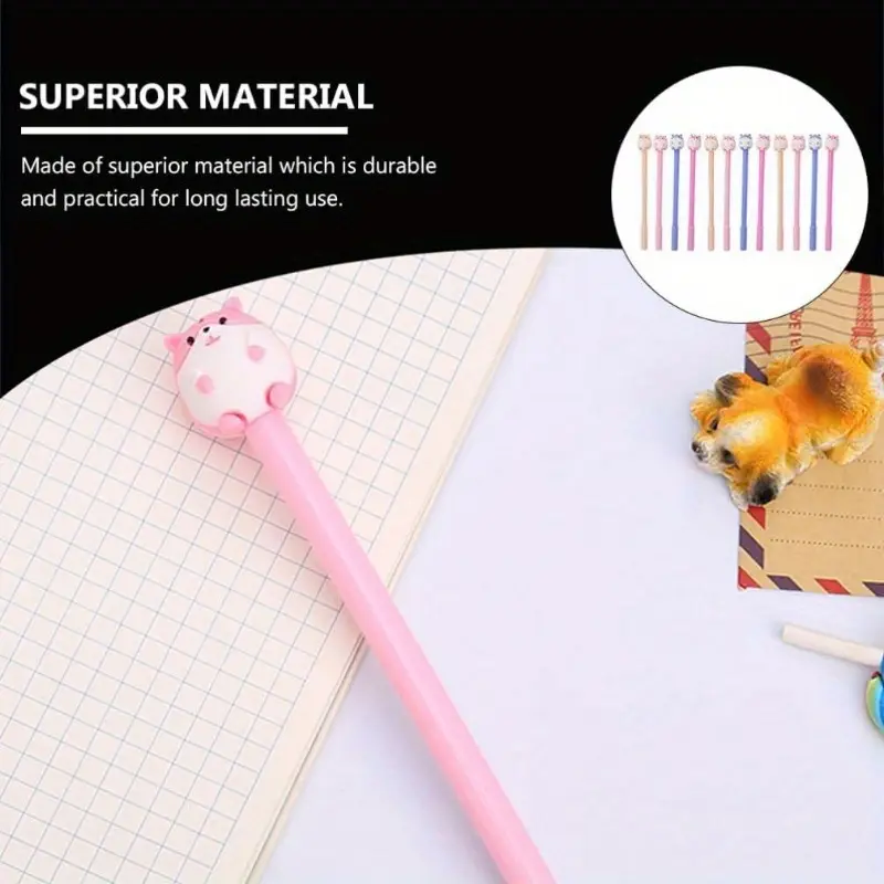 set of 24 adorable hamster themed pens made of plastic featuring a cartoon hamster design ballpoint pens are writing and are suitable for students offices and home stationery needs in assorted styles Product details 3