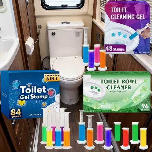 4 6 8pcs box toilet bowl cleaner gel prevents scale and stains with air scent dispenser and gel suitable for rv cleaning toilet bathroom kitchen wash basin bathroom essentials christmas gift