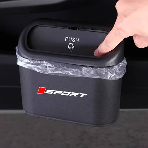 a covered leak proof mini car trash can easy to clean and portable it features a durable easy to store hanging design suitable for toyota for for mercedes for for ford for honda for mazda for nissan