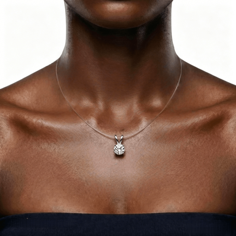 925 Silver Moissanite Mermaid's Tear Pendant Necklace, Unisex