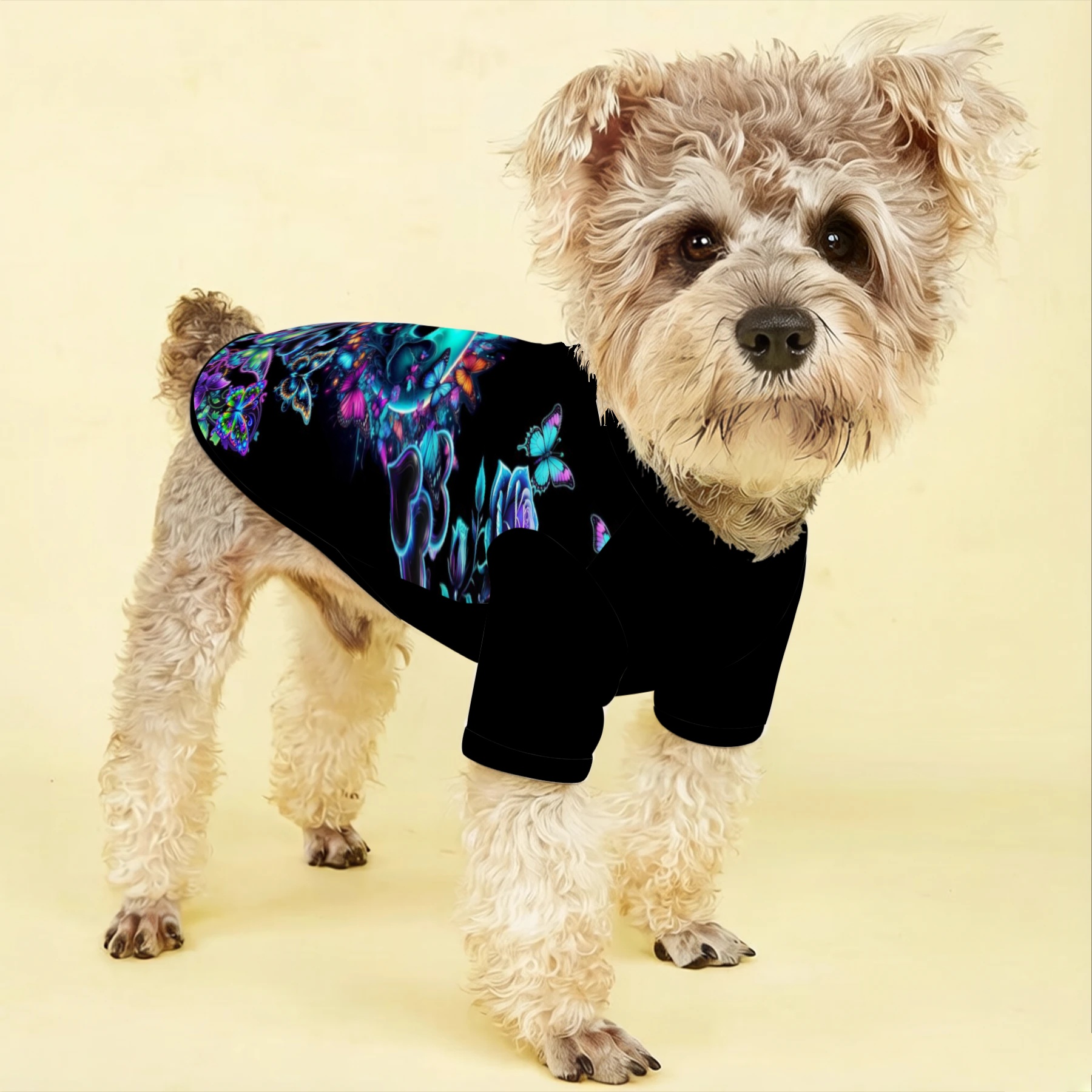 TEMU Four-season Pet Clothing, Sweatshirt, Clothes For Small To Medium Dogs, Neon Printed Pet Sweatshirt, Suitable For Daily Casual Wear Of Lovely