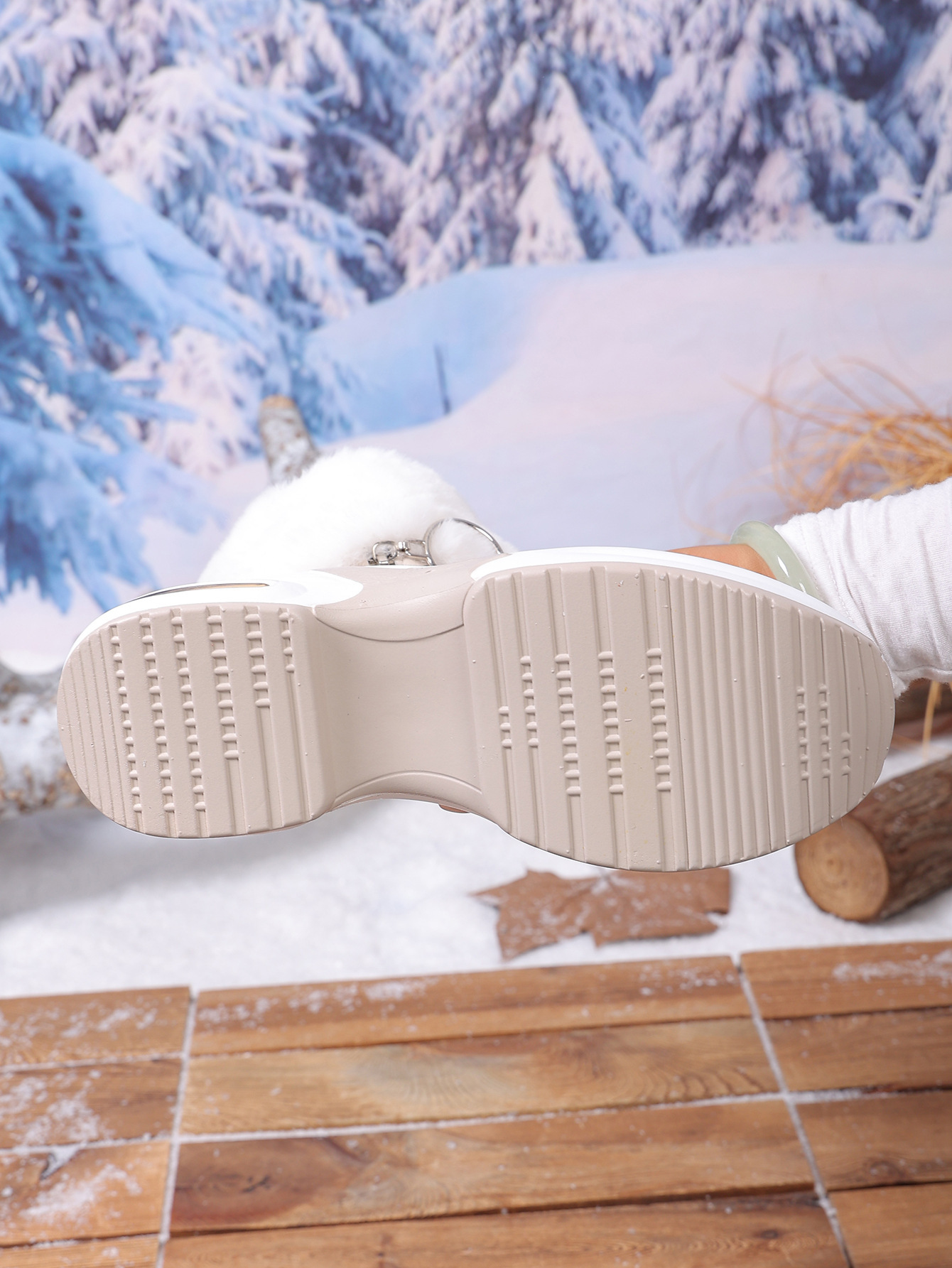 Winter Fleece-Lined Warm Wedge Snow Boots | Women 2025 New Large Size 43 Thick Sole Furry Snow Boots with Fabric Upper and Insole, EVA Sole